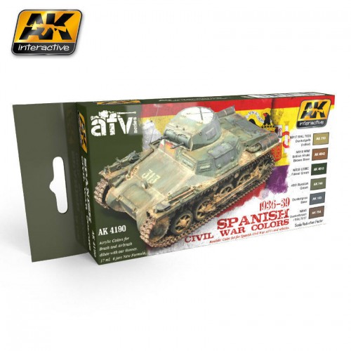 AK INTERACTIVE AFV SERIES SPANISH CIVIL WAR COLORS 1936/39 SET COD.AK4190